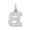 Sterling Silver Small Block Initial Letter B Charm Jewerly 16mm x 10mm